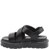 HEAVENLY FEET WOMENS WEDGE STRAP SANDAL - BLACK